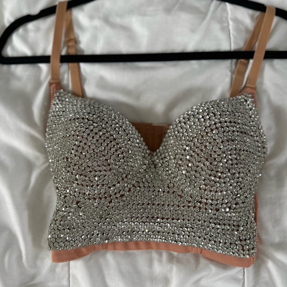 Rhinestone top, bustier, bra top